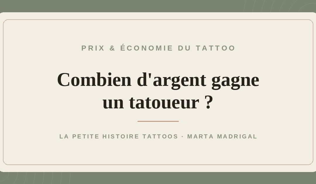 Combien gagne un tatoueur ? Le vrai calcul, du prix payé au salaire net